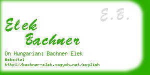 elek bachner business card